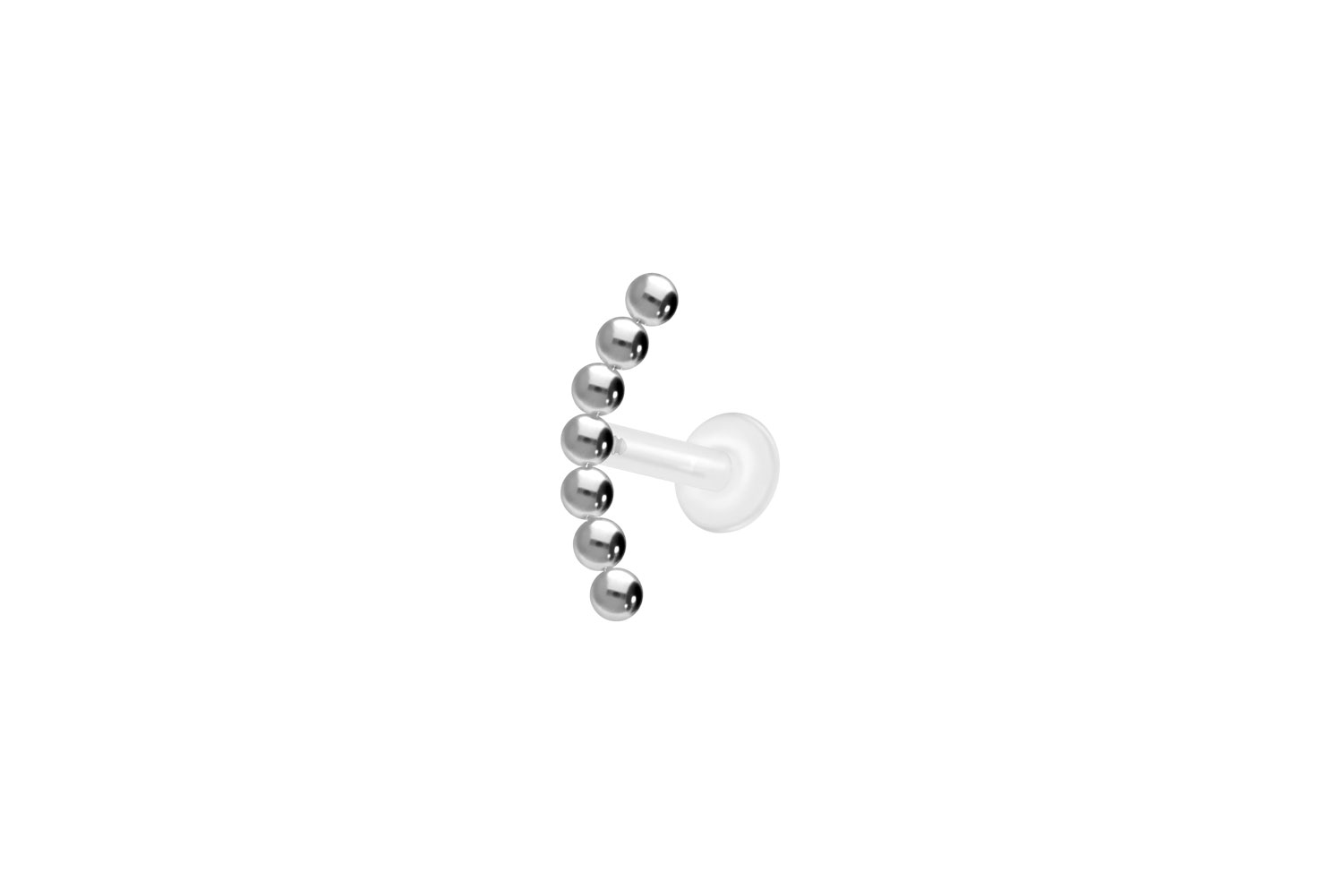 PTFE Labret Piercing mit Innengewinde + Titan-Aufsatz 7 KUGELN